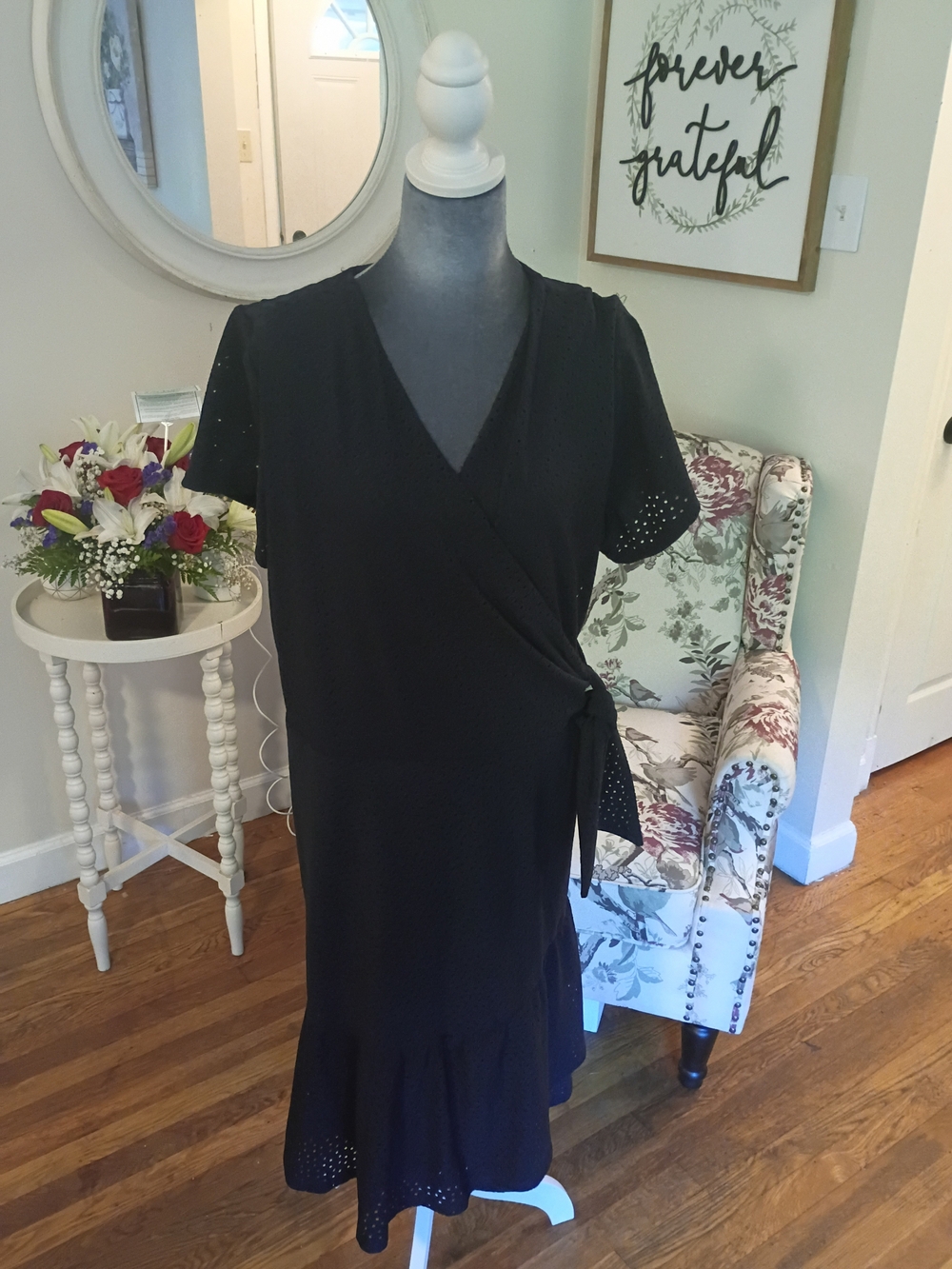Nwt Lane Bryant NavyWrap Midi Dress with Eyelet Detail Sz. 22/24 Size 22 24 New